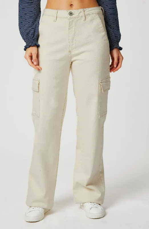 Erin Cargo Straight Leg Jeans | Cream