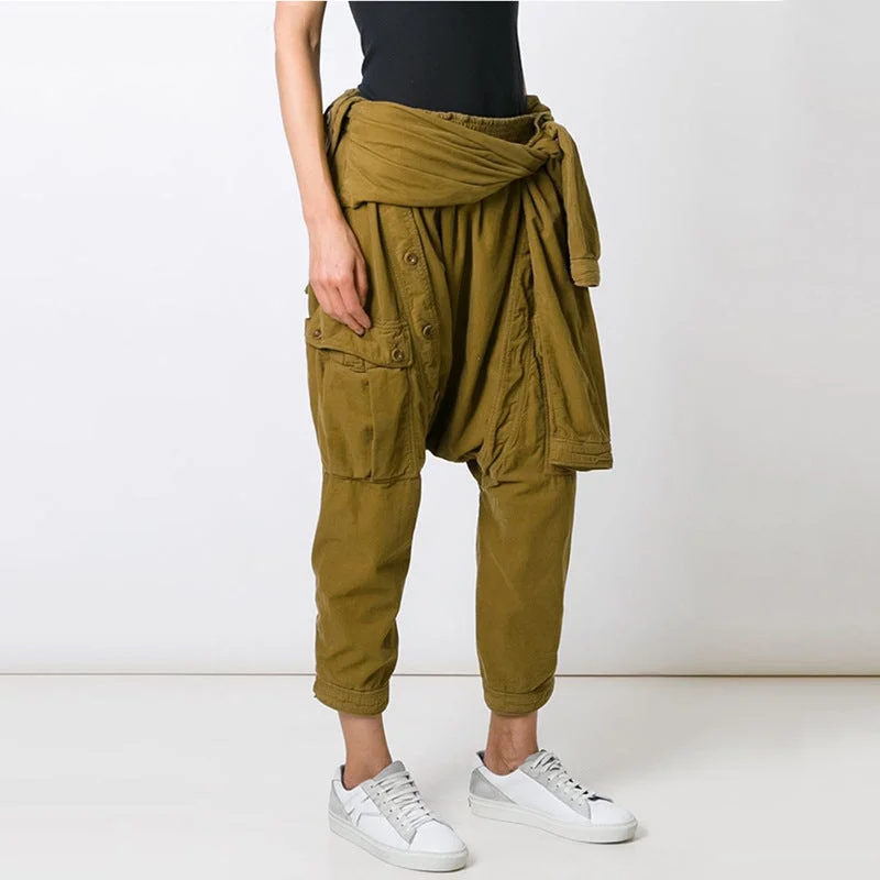 Hot Girl Harem Corduroy Cargo Pants