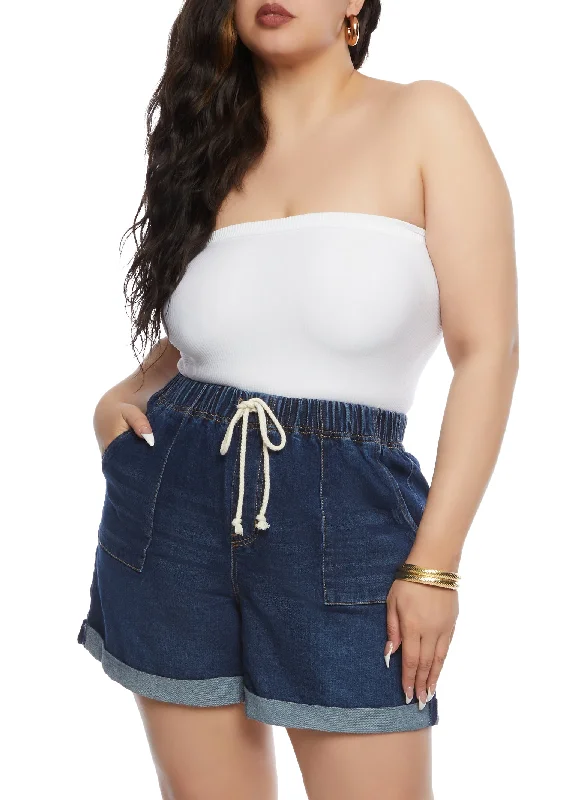 Plus Size Almost Famous Fixed Cuff Shorts