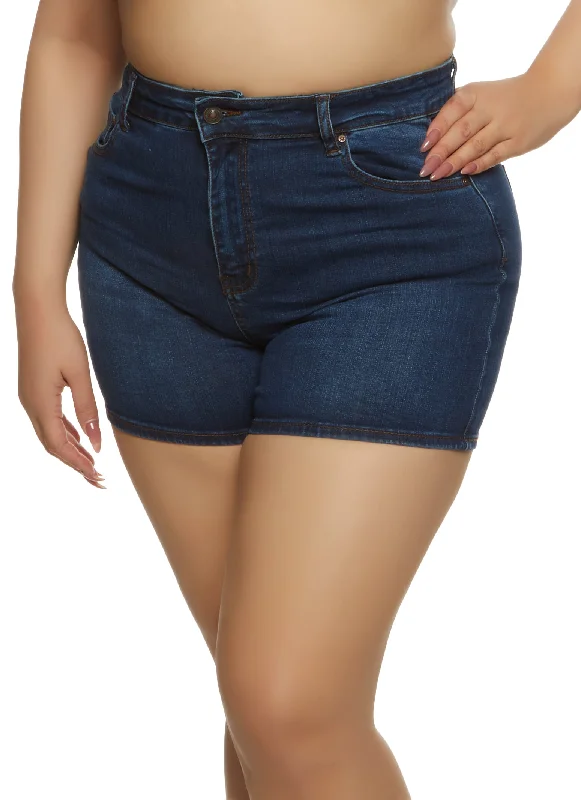 Plus Size WAX High Waisted Denim Shorts