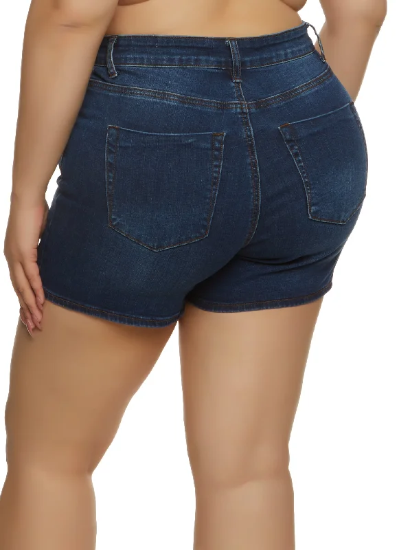 Plus Size WAX High Waisted Denim Shorts