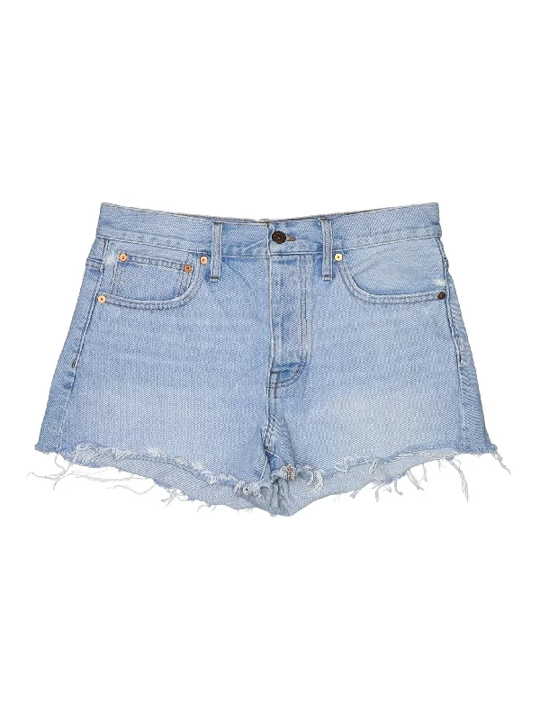 Low-Rise Denim Shorts in Light Wash