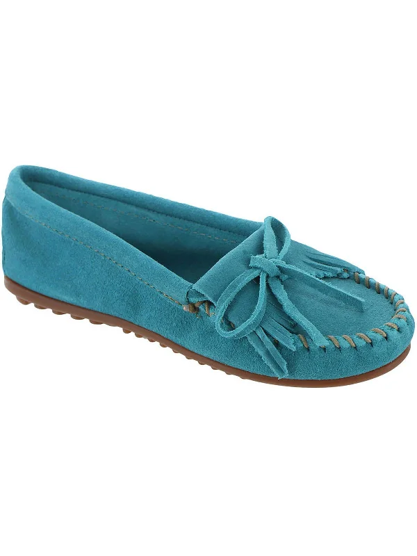 Womens Suede Bow Moccasins