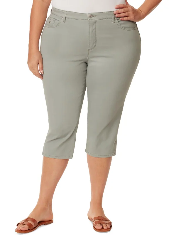 Price Drop Alert!Plus Amanda Womens Denim Slmming Capri Jeans