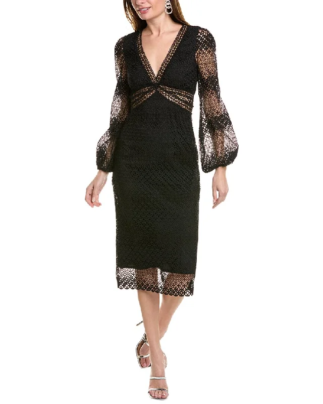 Enjoy Huge Discounts Now!ML Monique Lhuillier Lace Midi Dress