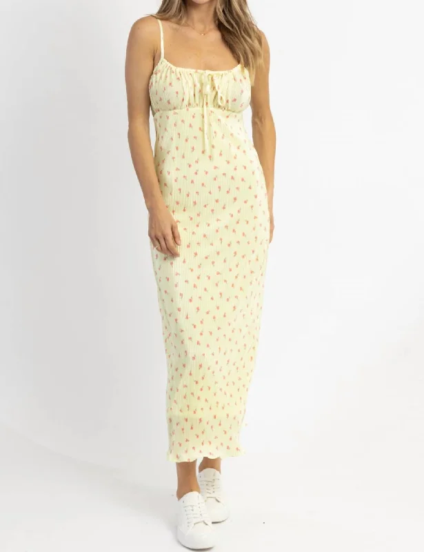 Enjoy Huge Discounts Now!Emmy Floral Midi Dress In Yellow