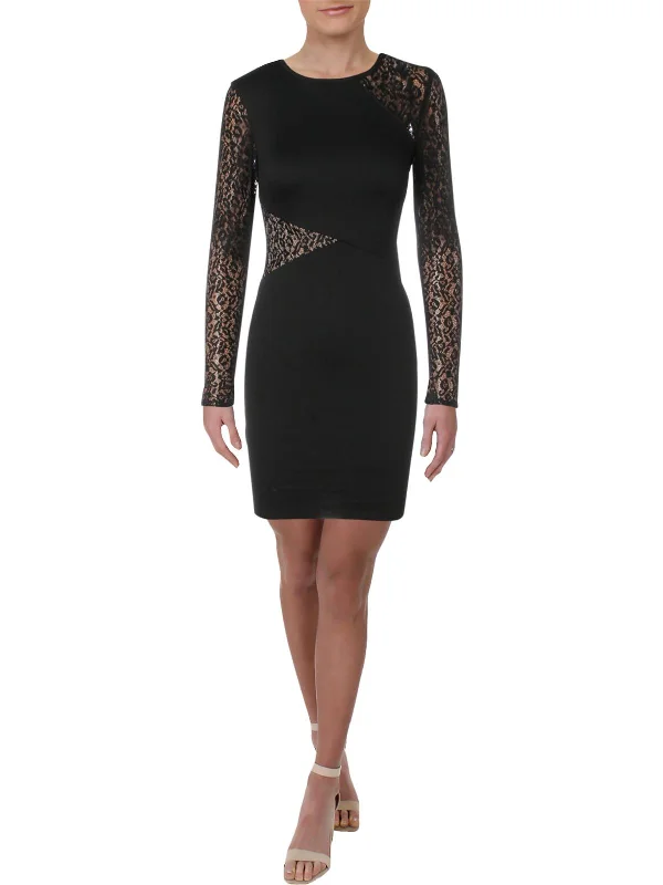Your Discount is Waiting!Jorden Womens Lace Trim Cocktail Mini Dress