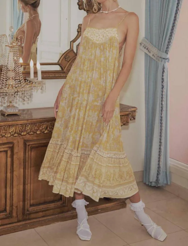 Limited Deals, Unlimited Savings!Mossy Strappy Midi Dress in Lemonade