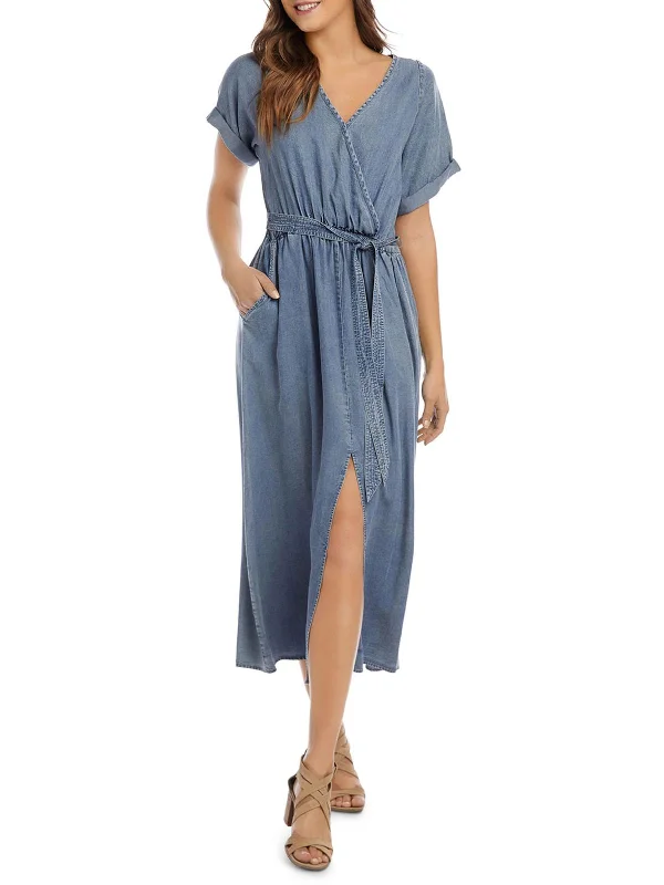 Hurry! While Supplies Last!Womens Chambray Long Midi Dress