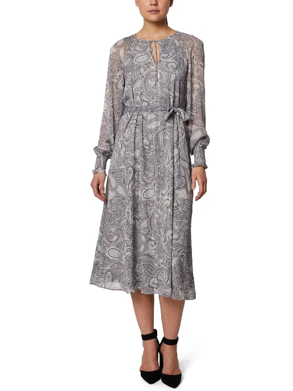 Limited Time Offer!Womens Paisley Calf Midi Dress