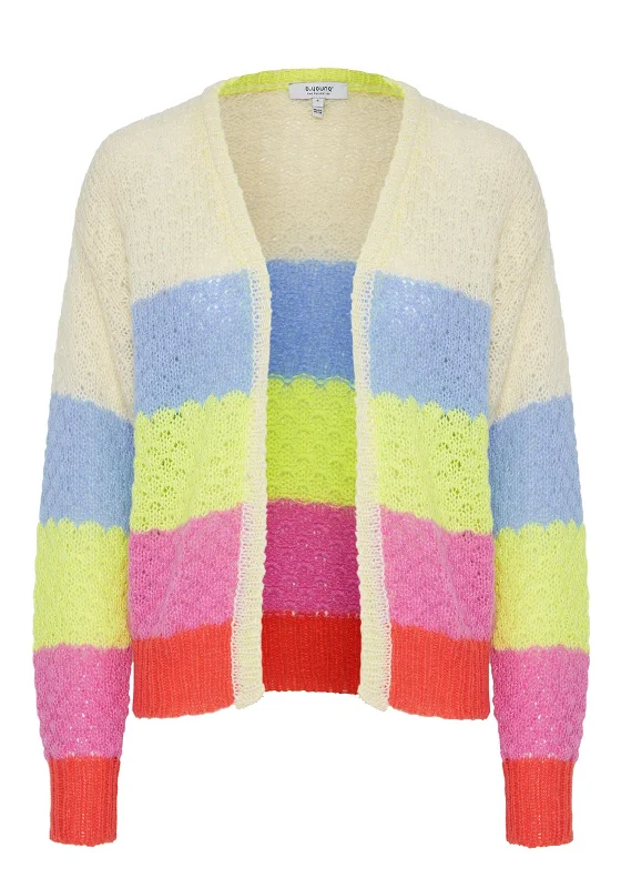 One Click Away from Big Savings!B.Young Karla Block Stripe Open Knitted Cardigan, Vista Blue Mix