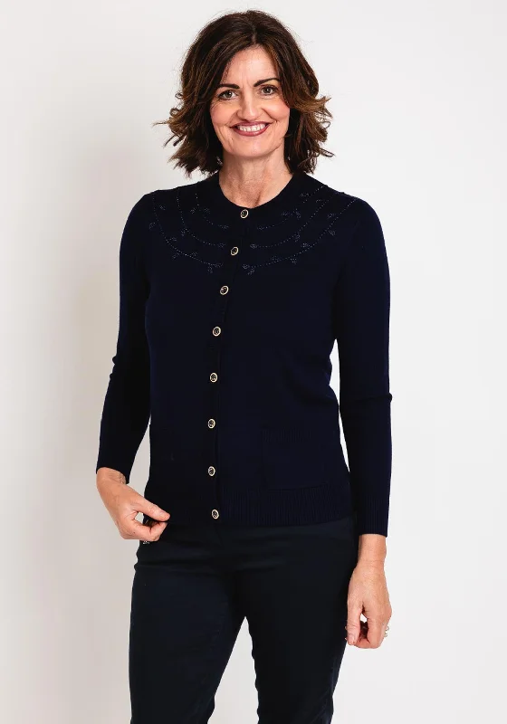 Your Shopping Spree Starts Here!Castle of Ireland Rhinestone Pattern Cardigan, Night Sky