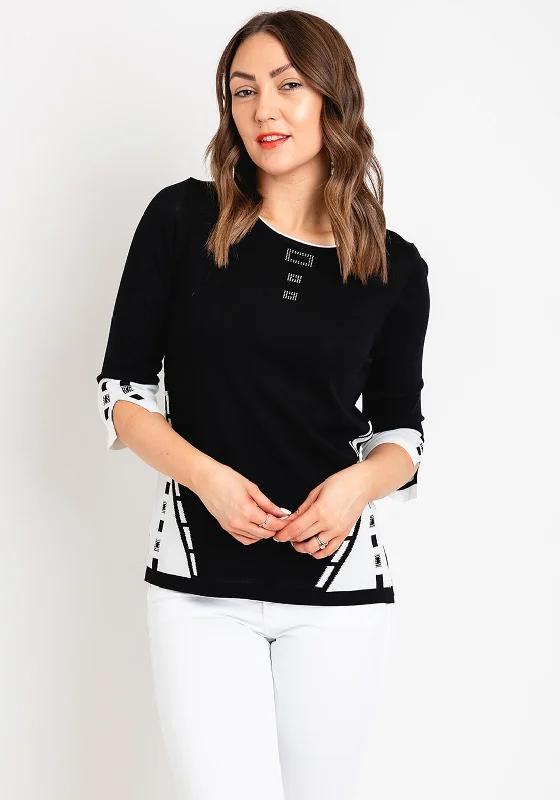 Flash Deals – Act Quickly!Natalia Collection Rhinestone Detail Sweater, Black