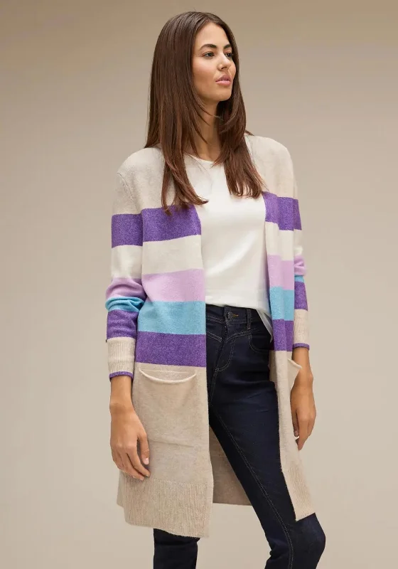 Your Discount is Waiting!Street One Long Striped Cardigan, Spring Sand Melange
