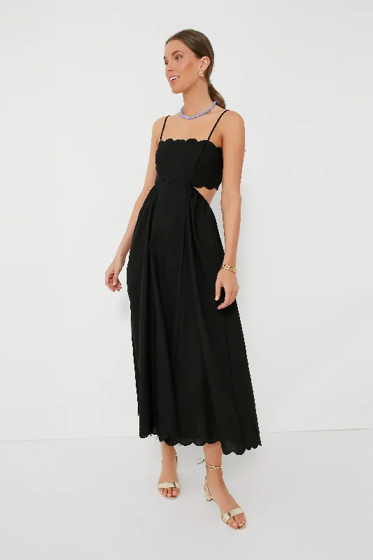 Your Discount is Waiting!Black Scallop Hem Dress