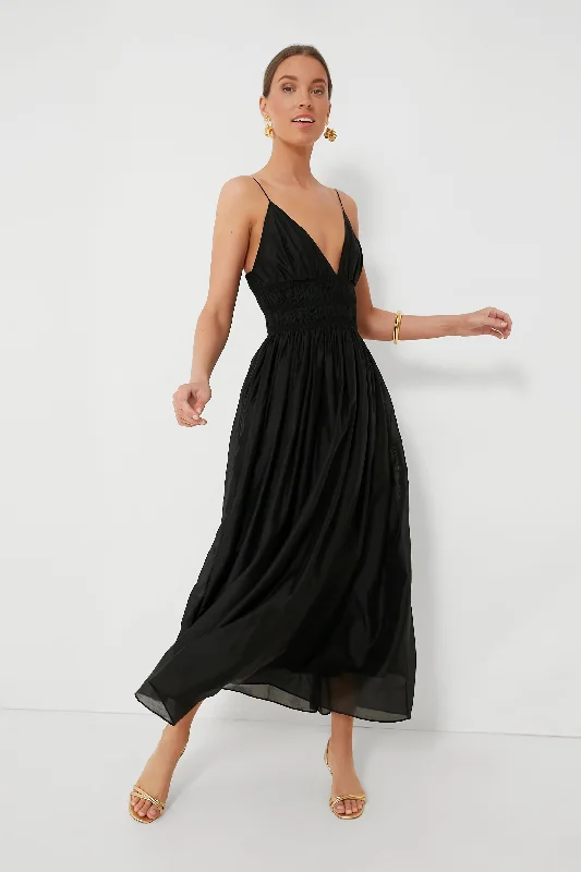 Everything Must Go!Black Sleeveless V-Neck Maxi Dress