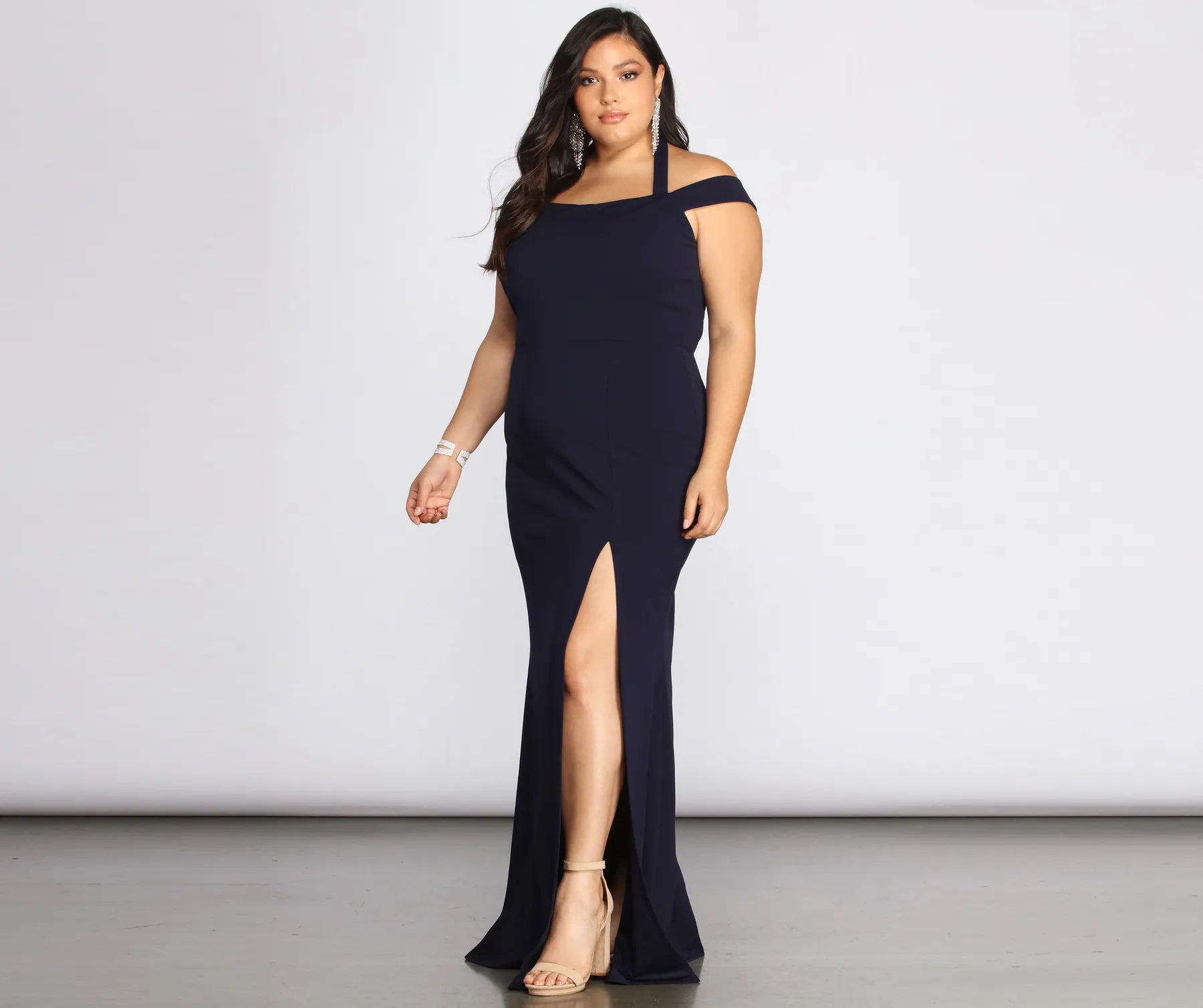 Don’t Wait – Deals Won’t Last!Plus Adelina Formal Halter Crepe Dress