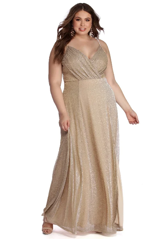 Steals and Deals Await!Plus Corinne Sparkle Lurex Dress