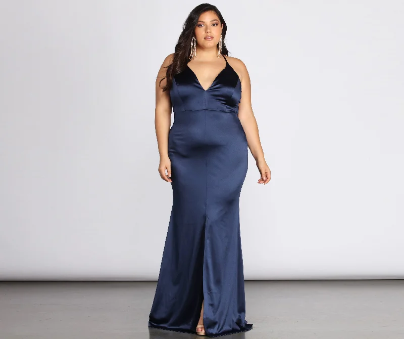 Save More When You Shop More!Plus Elin Satin Evening Dress