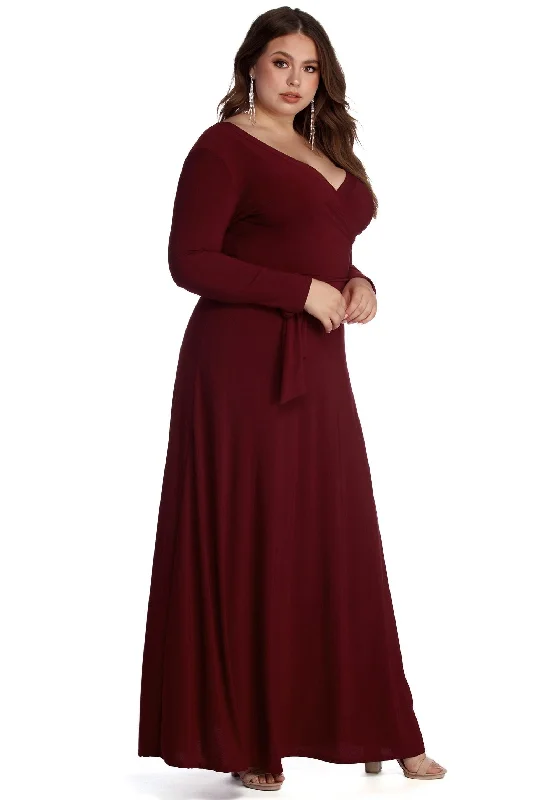Flash Deals – Act Quickly!Plus Heather Wrap Formal Dress