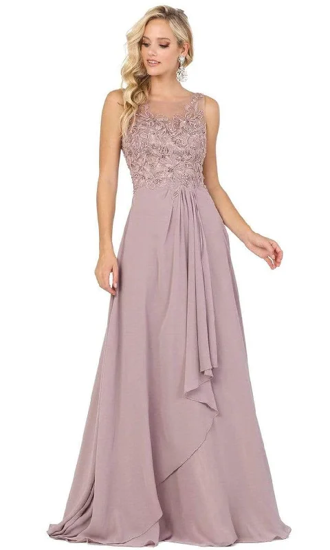Best Deals Just for You!Dancing Queen - 2953 Embroidered Sleeveless Bodice A-Line Gown - 1 pc Mocha In Size L Available