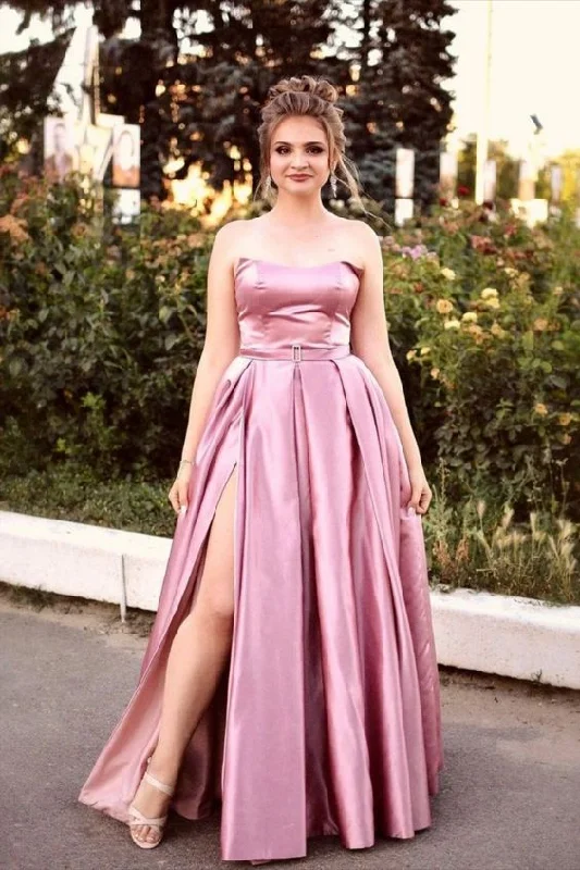 Your Favorite Items on Sale Now!Satin Prom Dress with Slit, cheap long prom dresss 2021    cg20389