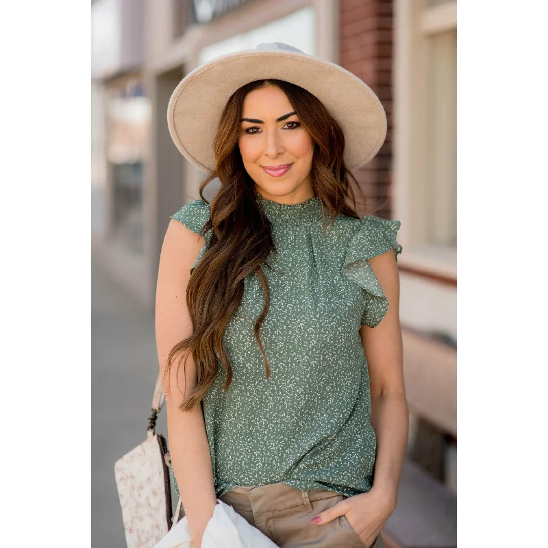 The Best Offers Are Here!High Cinch Neck Burst Sleeve Tank
