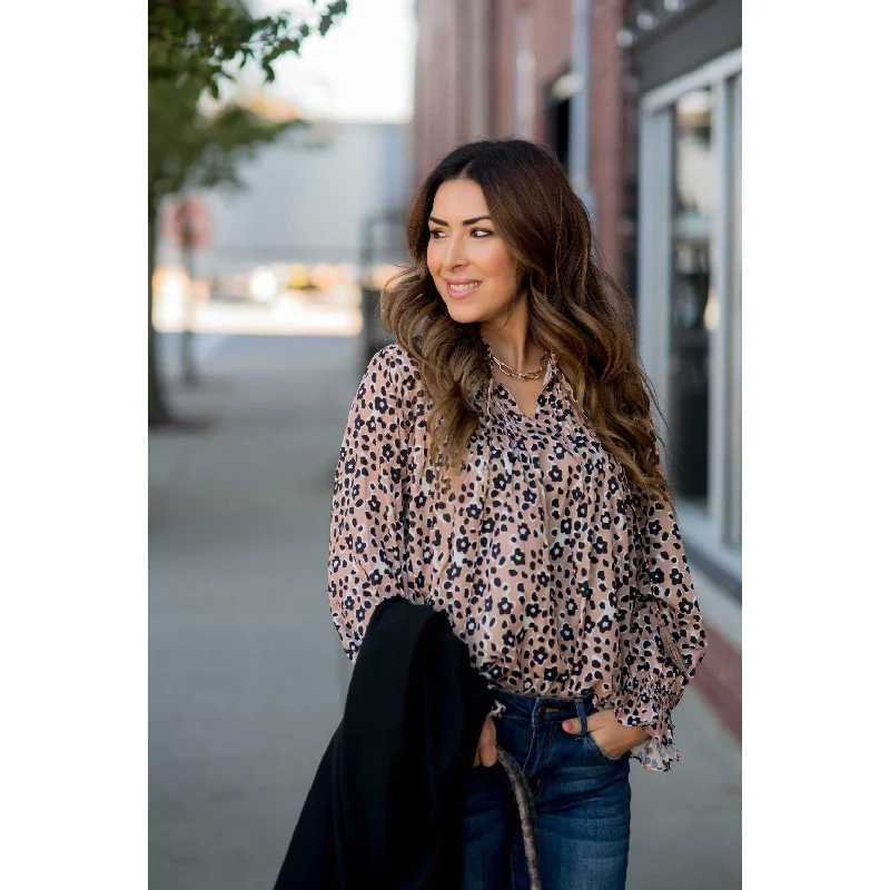 Price Drops You’ll Love!Journey with Leopards Tie Blouse