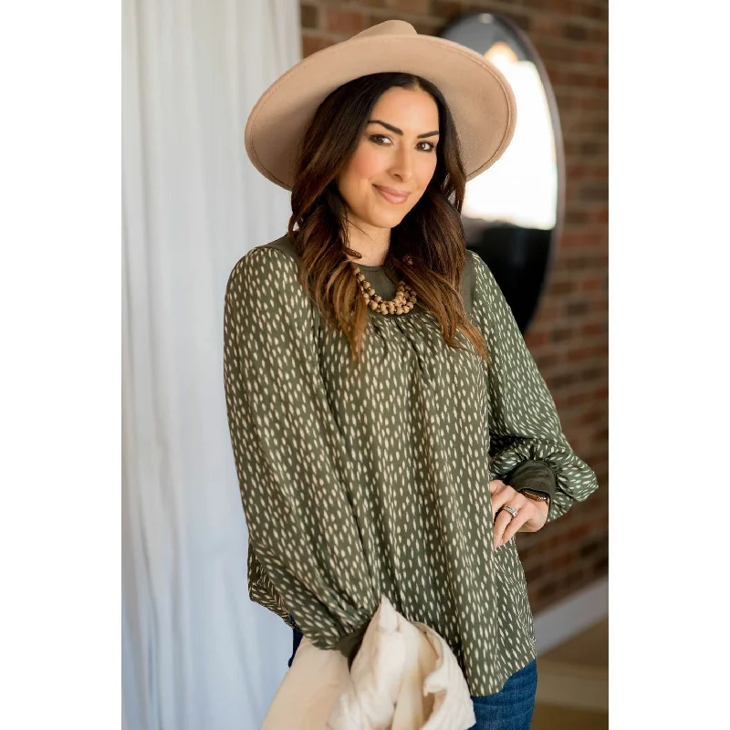 Find Your Perfect Deal Today!Brush Stroke Bib Blouse