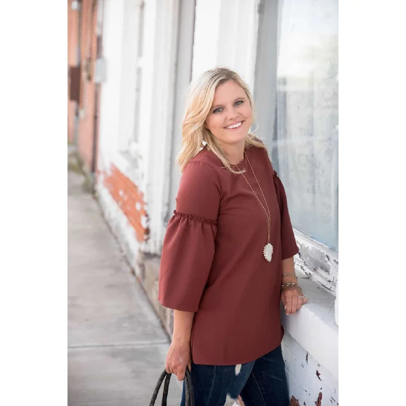 Unlock Huge Savings Now!Cinched Sleeve Blouse