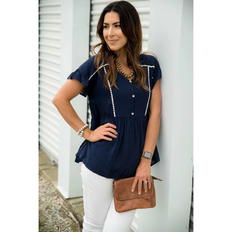 Sale Alert – Get Ready to Shop!Pom Pom Detailed Blouse