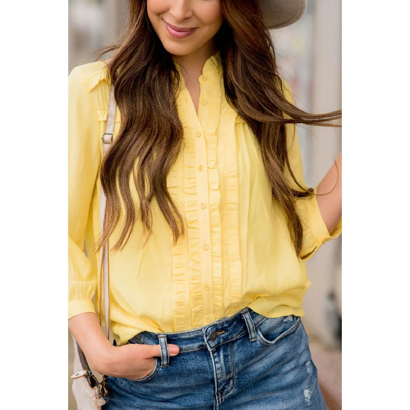 Get Ready to Save!Ruffled Up 3/4 Sleeve Blouse