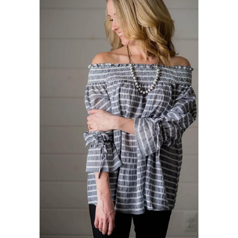 Price Drop Alert!Striped off the Shoulder Blouse