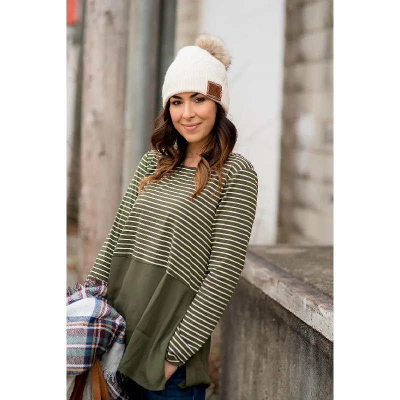 Unmissable Offers Await!Striped Top Blouse Bottom Tee