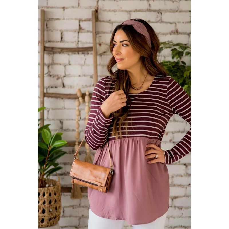 Save More Than Ever!Striped Top Peplum Blouse